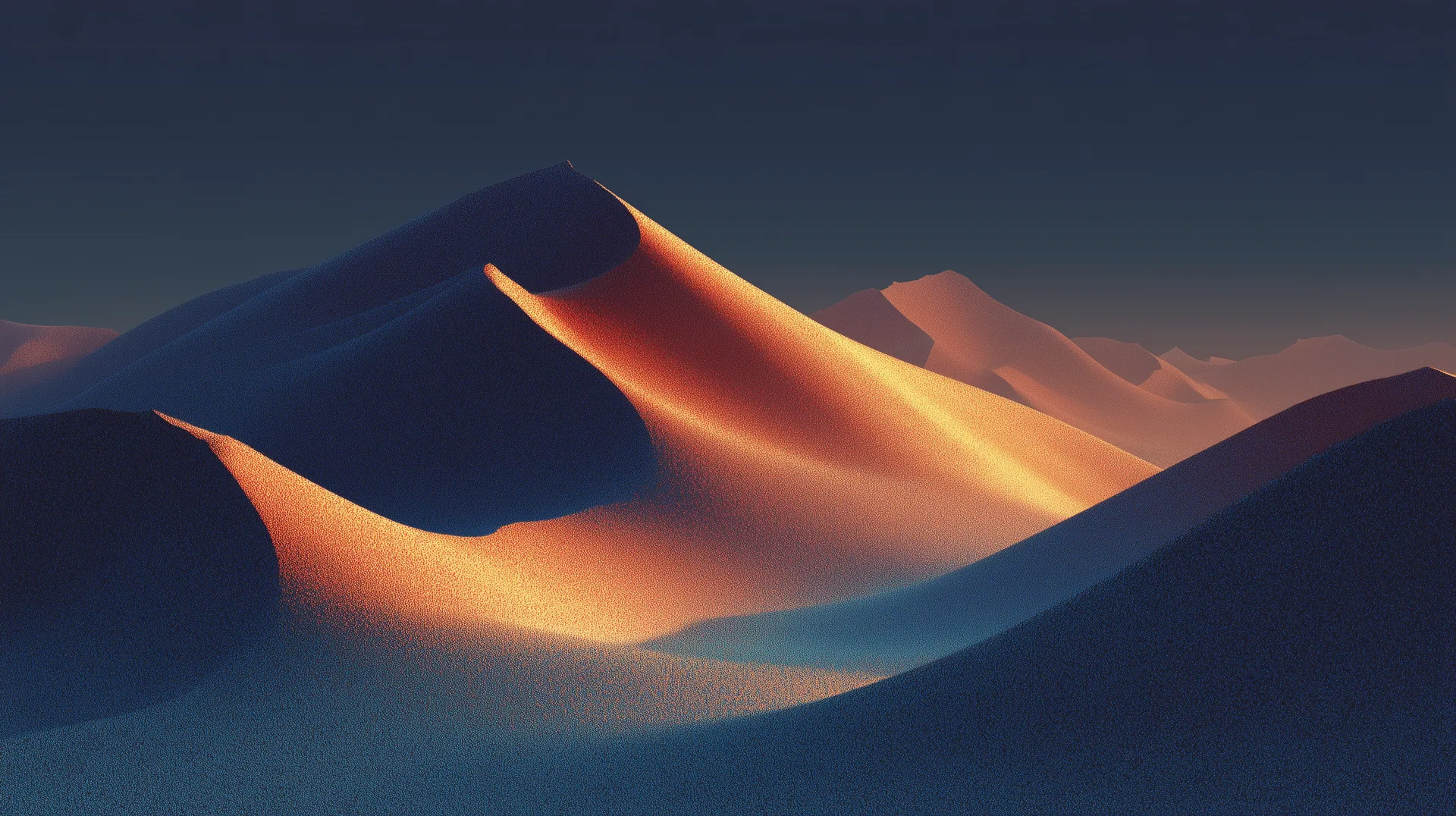 A naturalistic dune field. Open, quiet, sunlit.